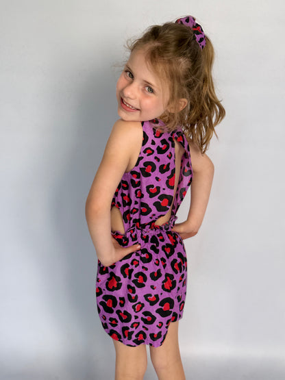 Girls Playsuit - Purple and Red