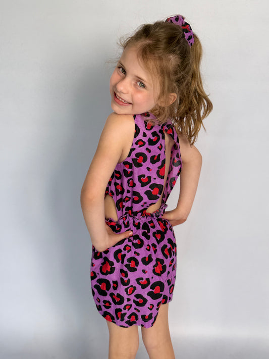 Girls Playsuit - Purple and Red