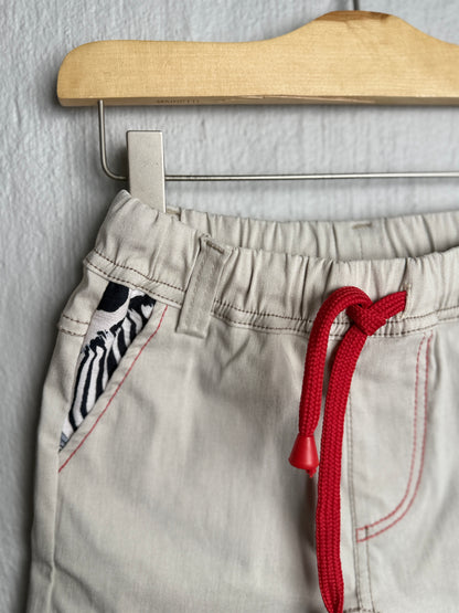 Boys Smart Shorts - Stone - Black Zebra Insert