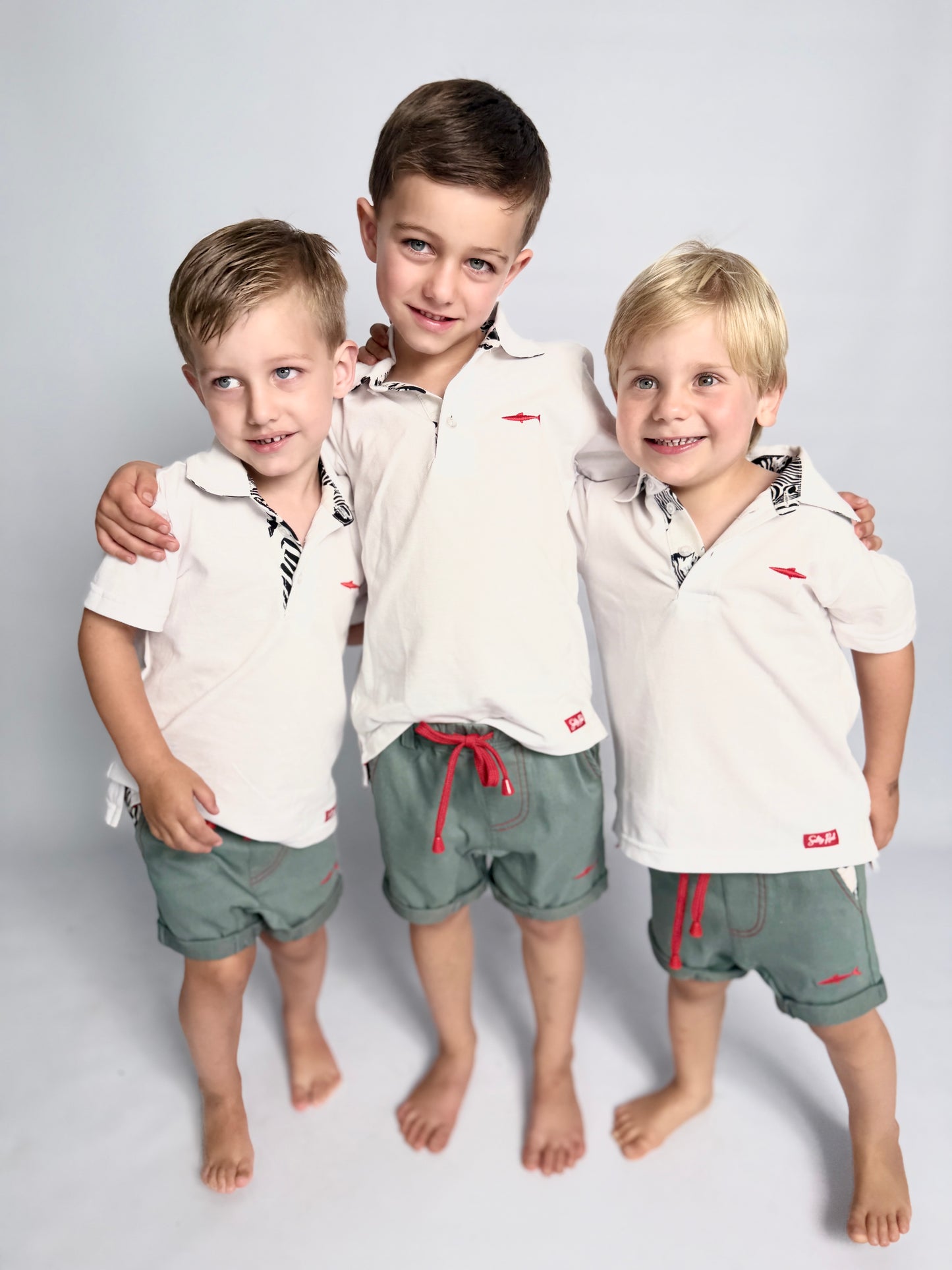 Boys Golfer - White - Black Zebra Collar Insert