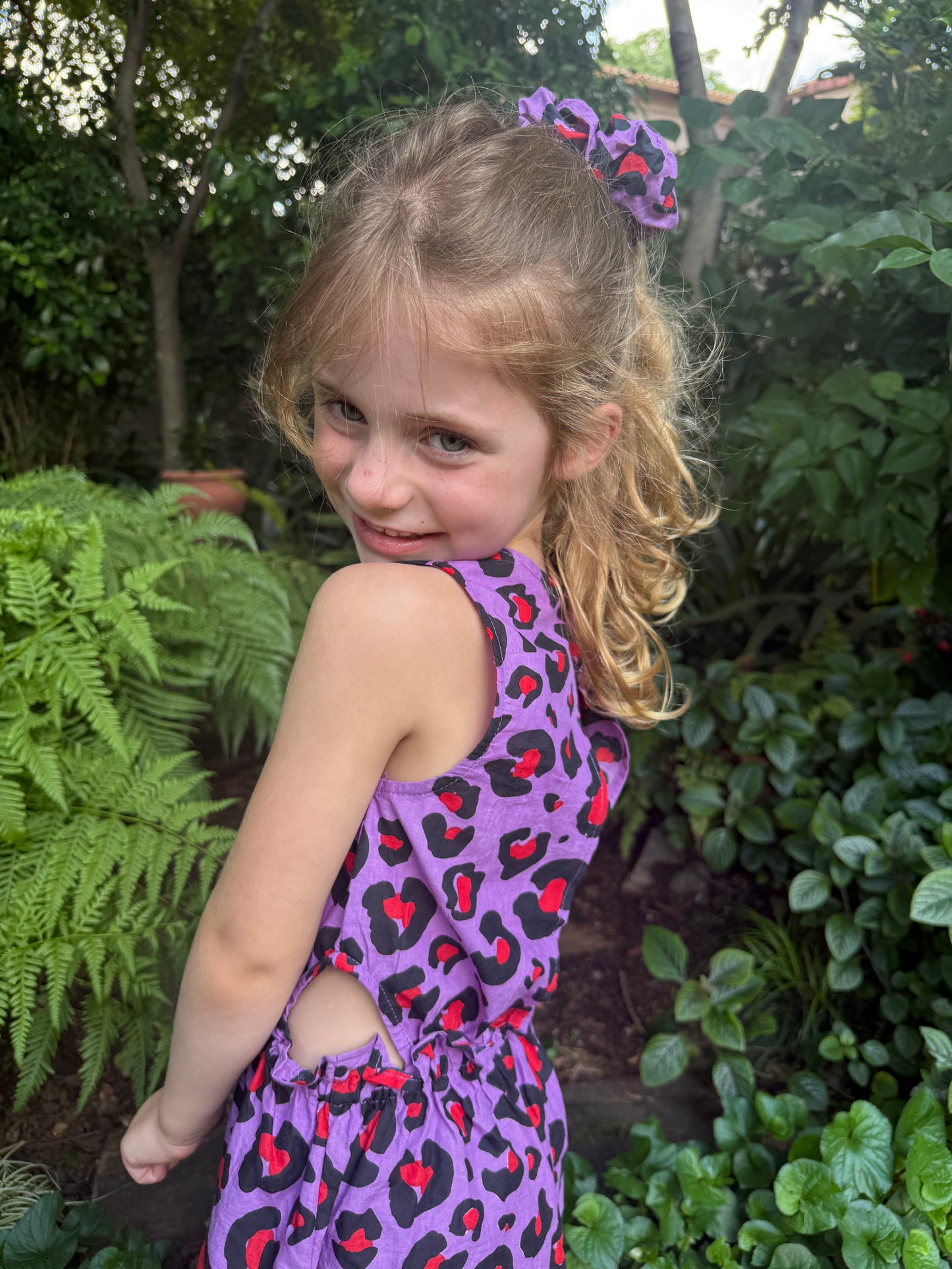 Girls Playsuit - Purple and Red