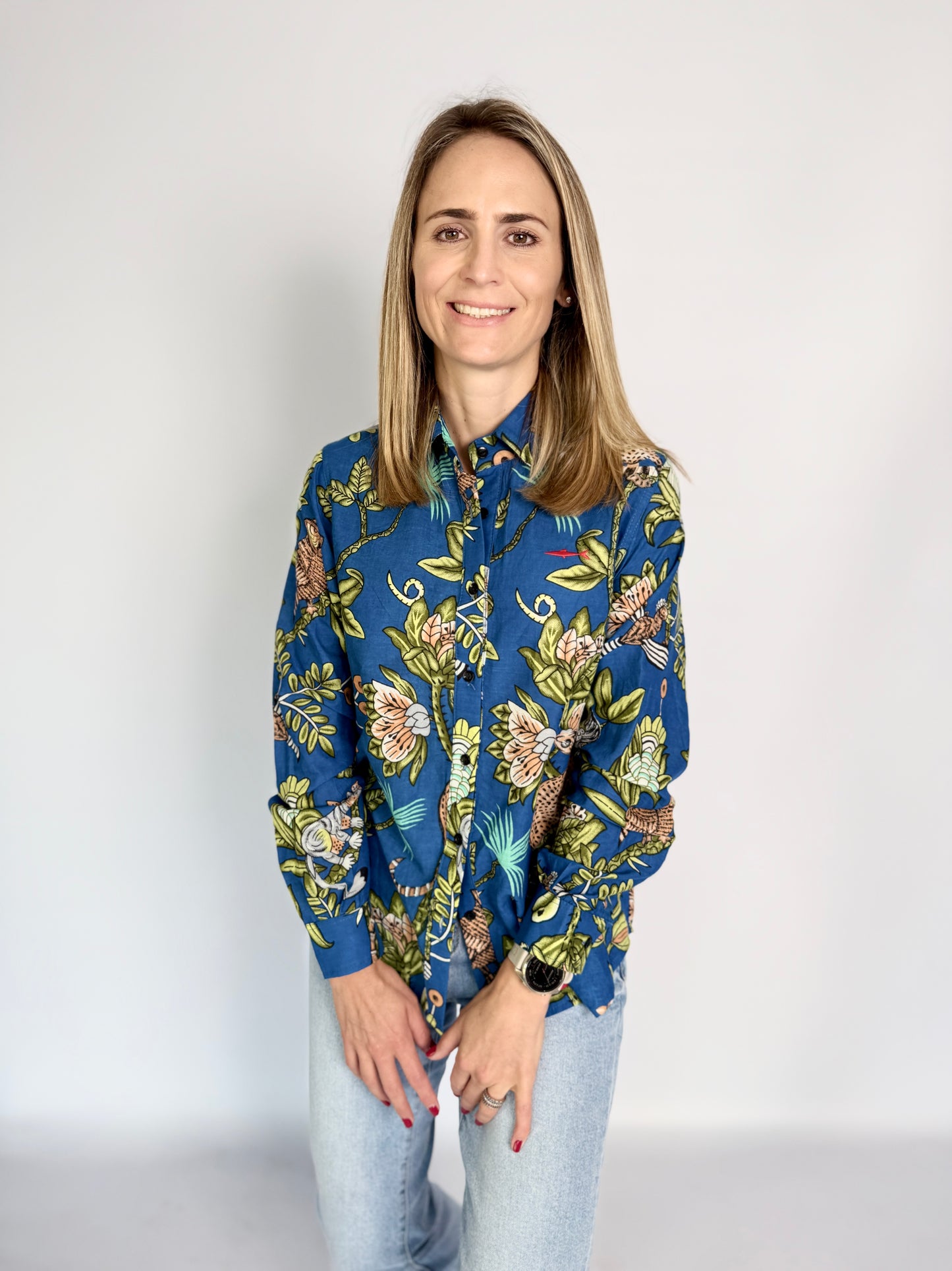 Ladies Shirt - Blue Bird Party