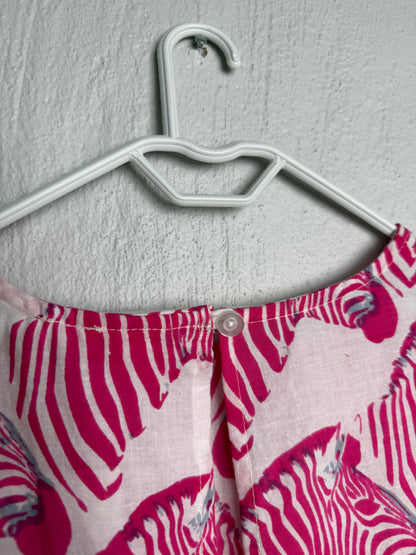 Girls Playsuit - Pink Zebra