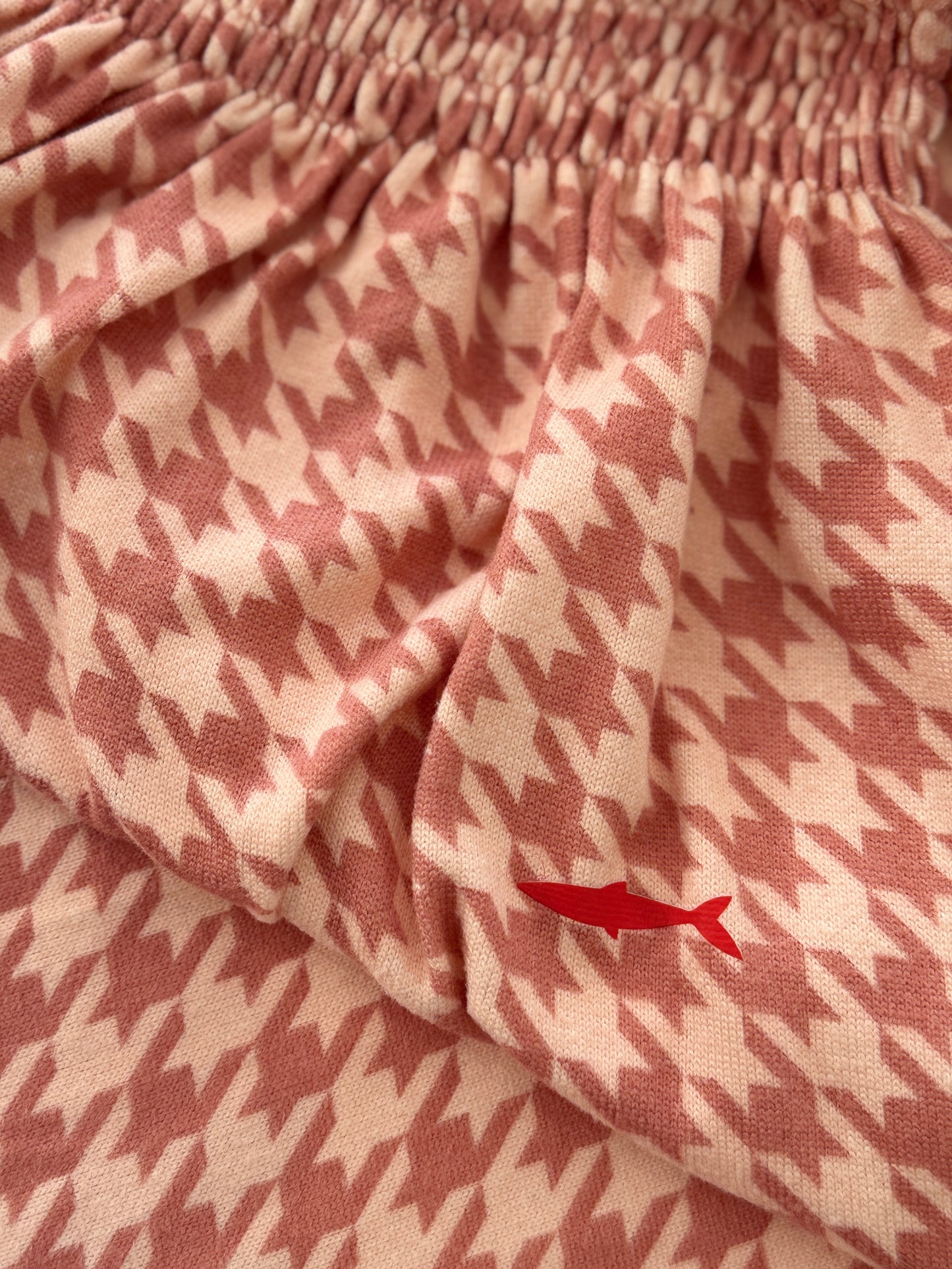 Girls Jumpsuit - Pink and White Houndstooth