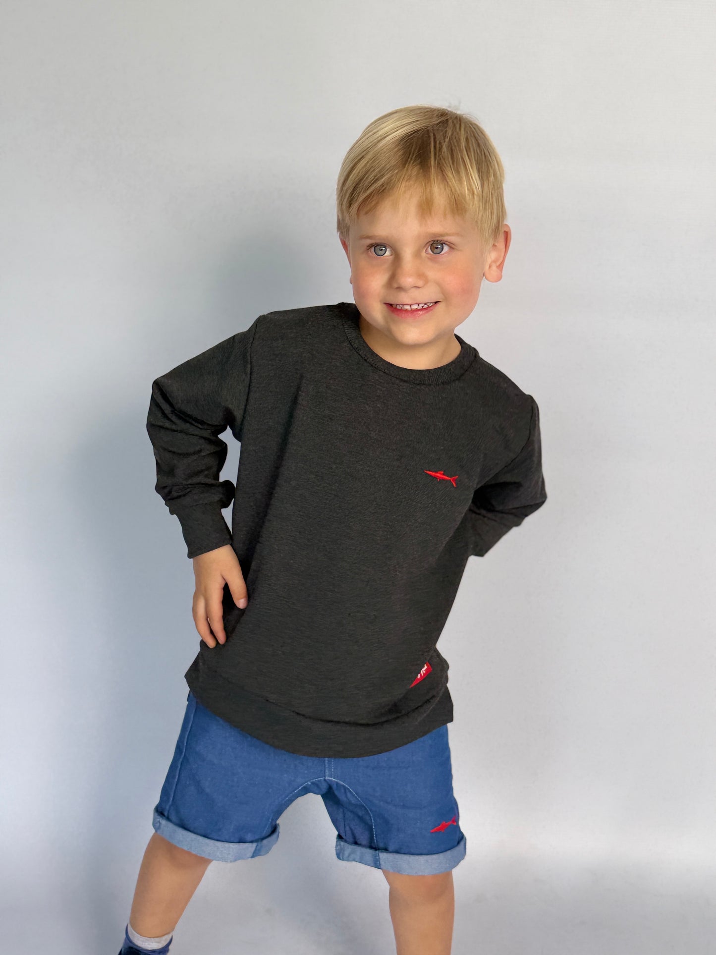 Boys Tracky Top - Charcoal