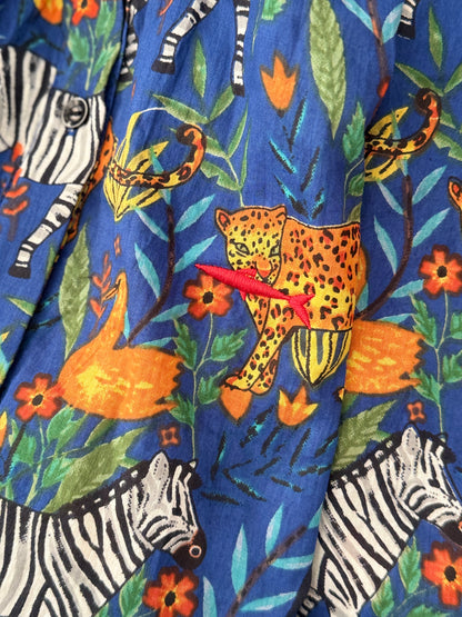 Ladies Shirt - Blue Wild Safari