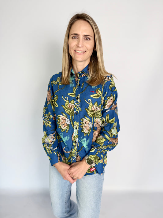 Ladies Shirt - Blue Bird Party