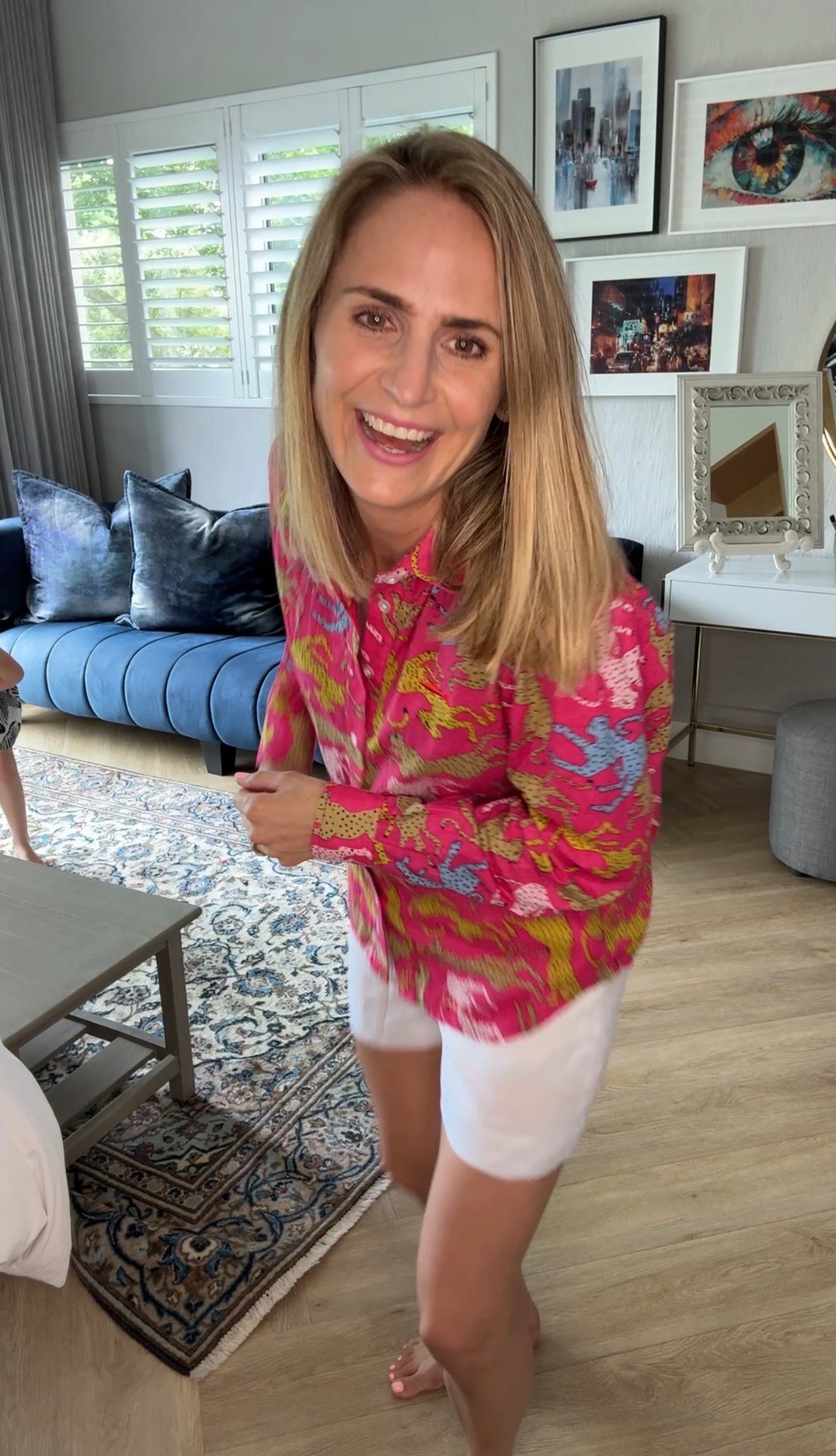 Ladies Shirt - Cheetah on Pink