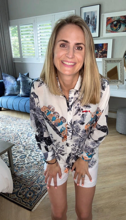 Ladies Shirt - White Owls