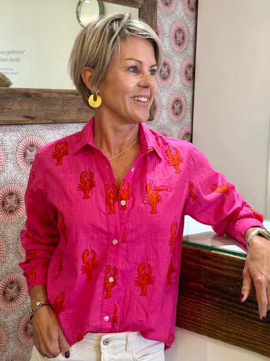 Ladies Shirt - Pink Lobster