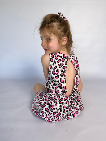 Girls Playsuit - White and Pink