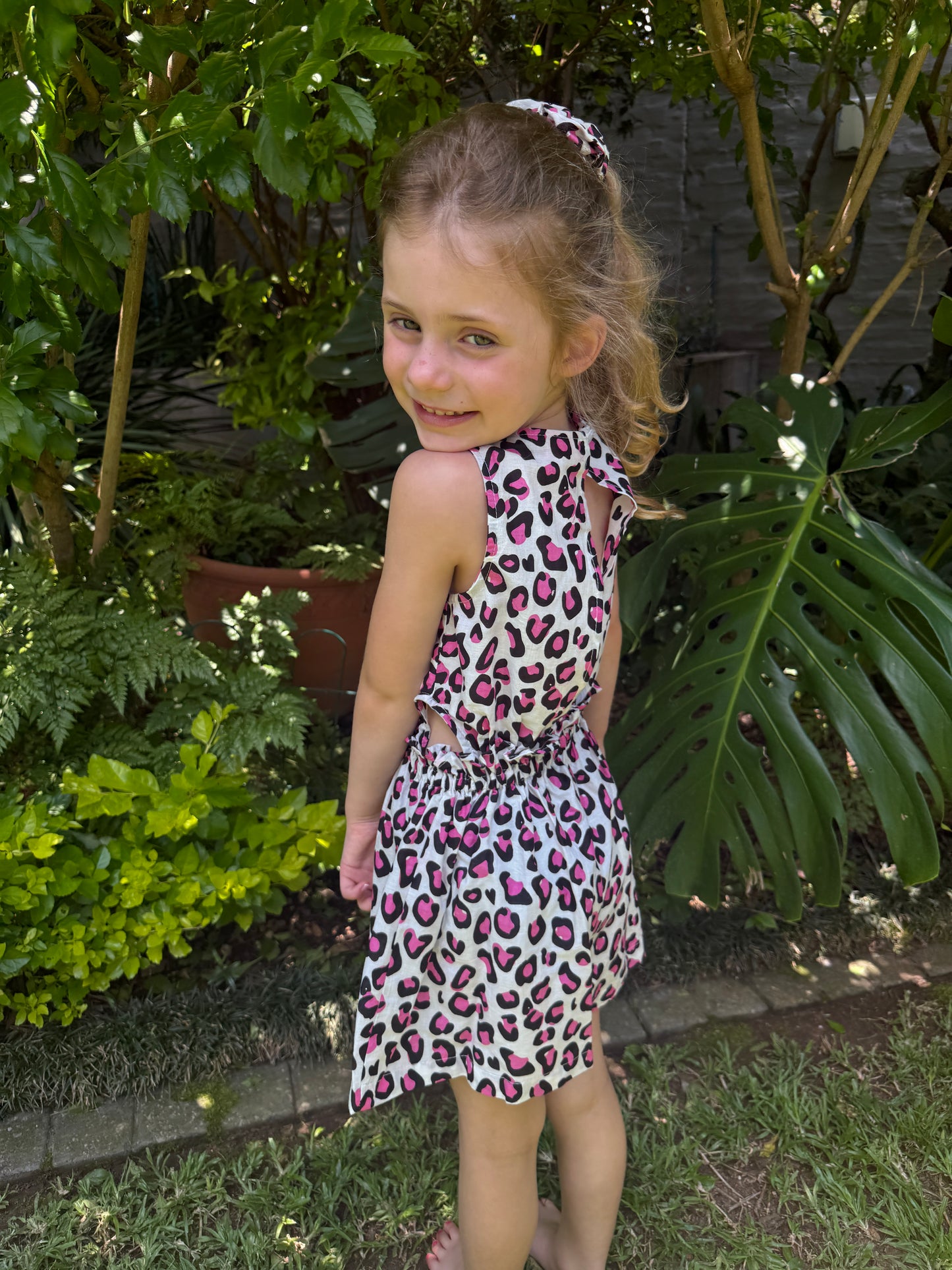 Girls Playsuit - White and Pink