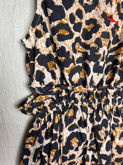 Girls Playsuit - Navy Animal Print