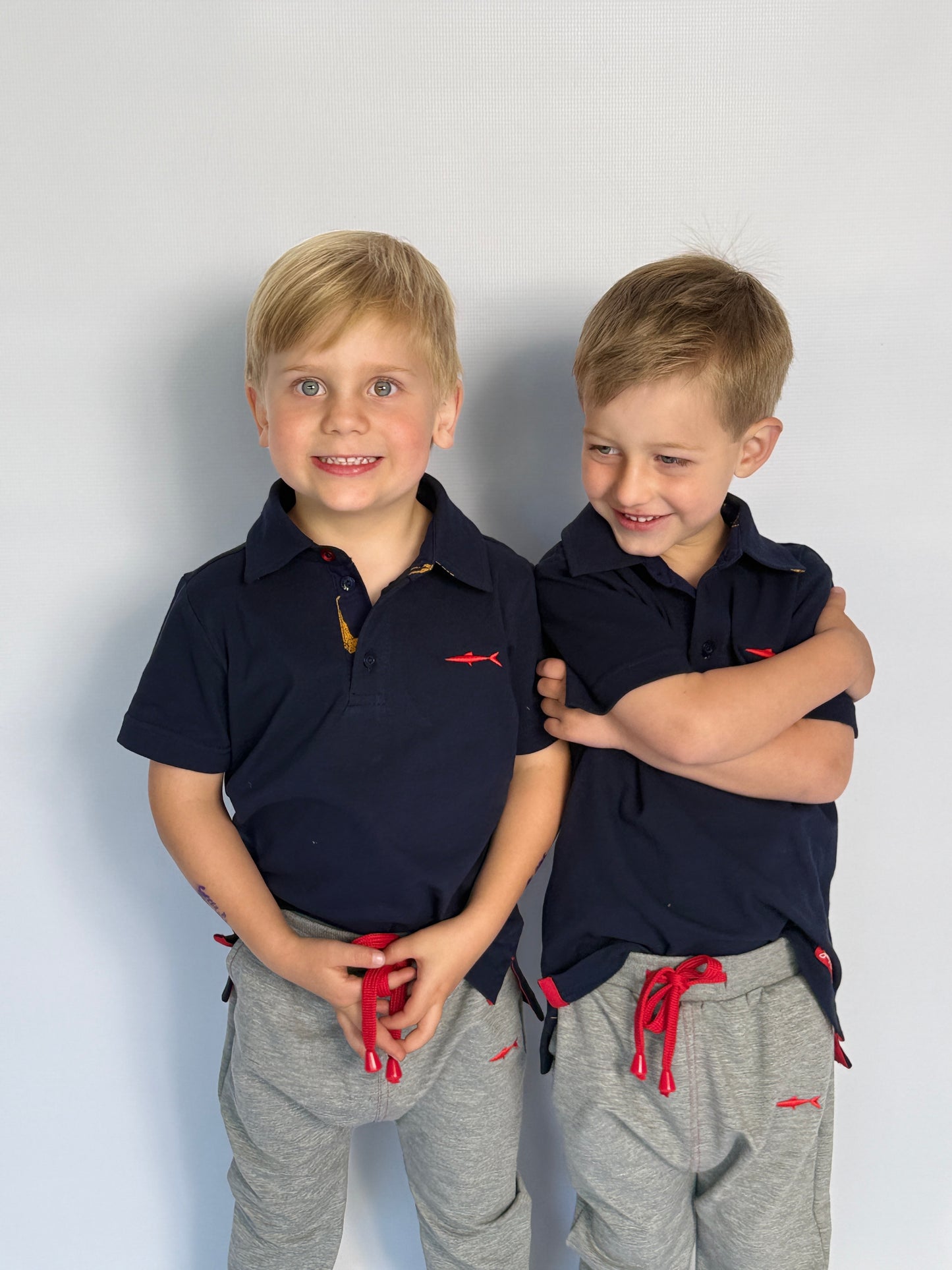 Boys Golfer - Navy - Navy w Orange Leopards Insert