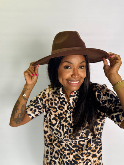 Unisex - Fedora Woolen Hat - Chocolate