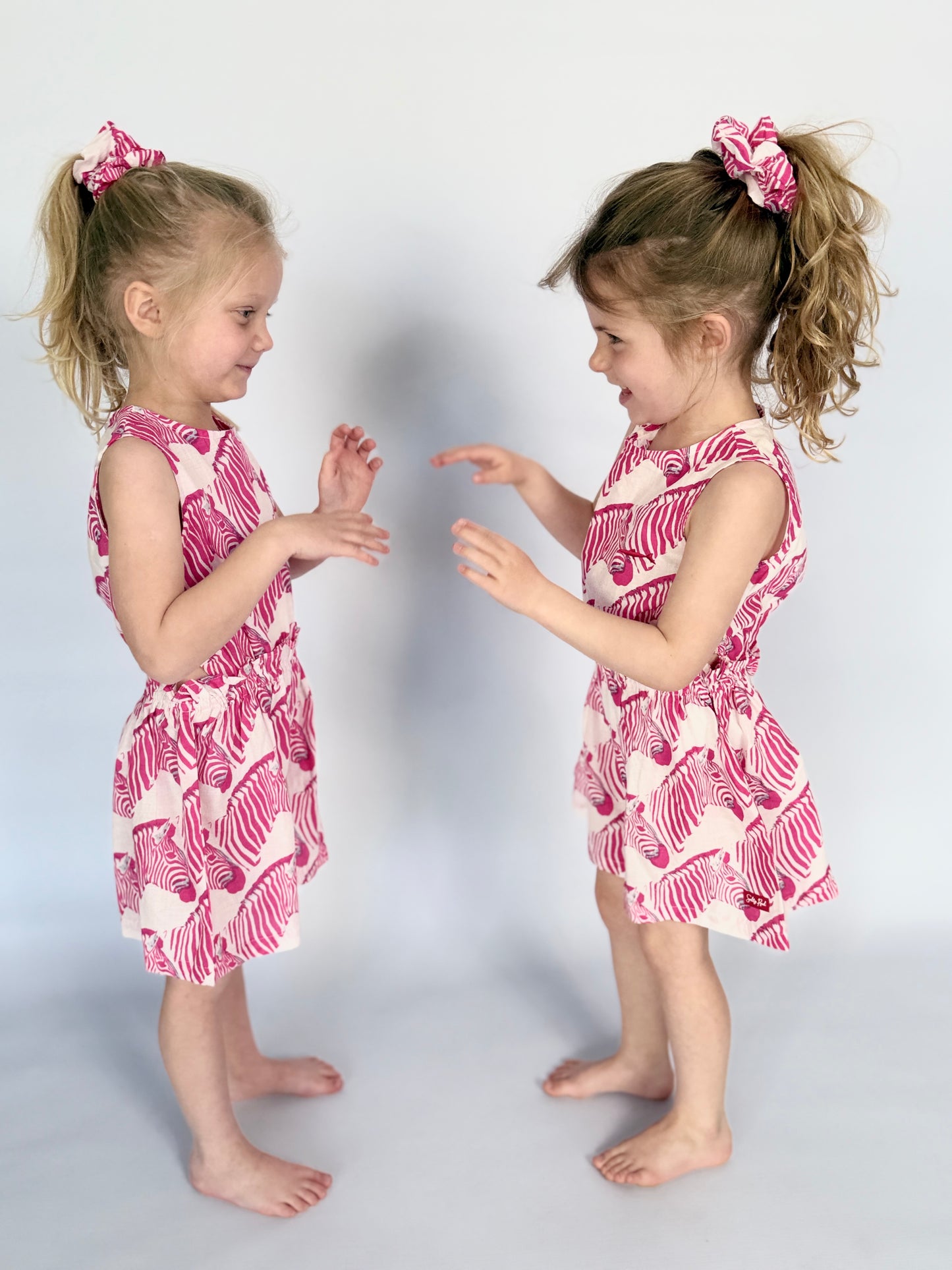 Girls Playsuit - Pink Zebra