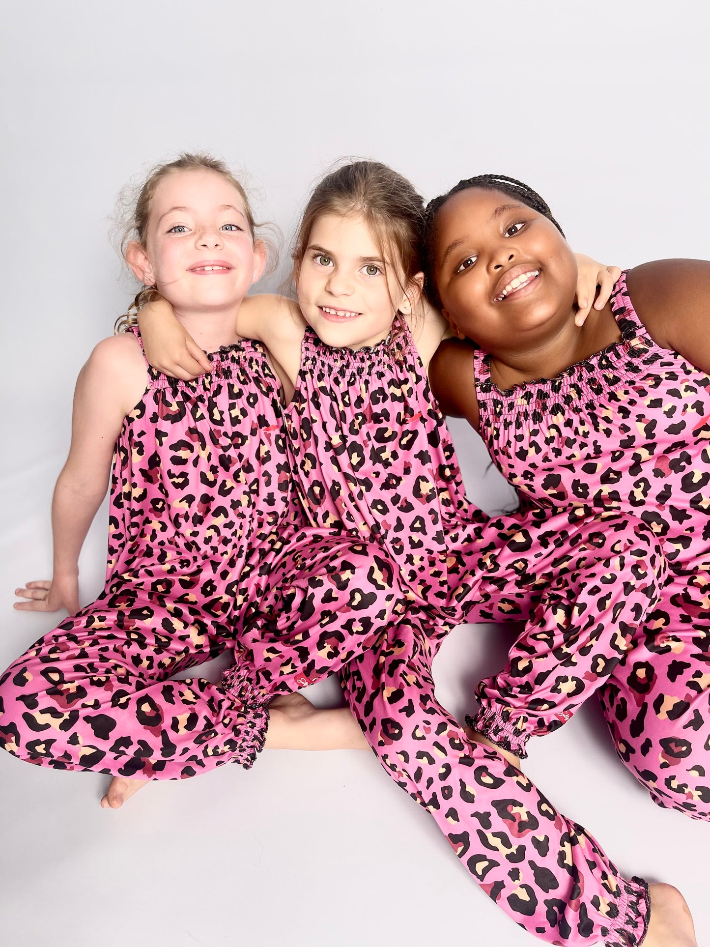 Girls Jumpsuit - Pink Animal Print