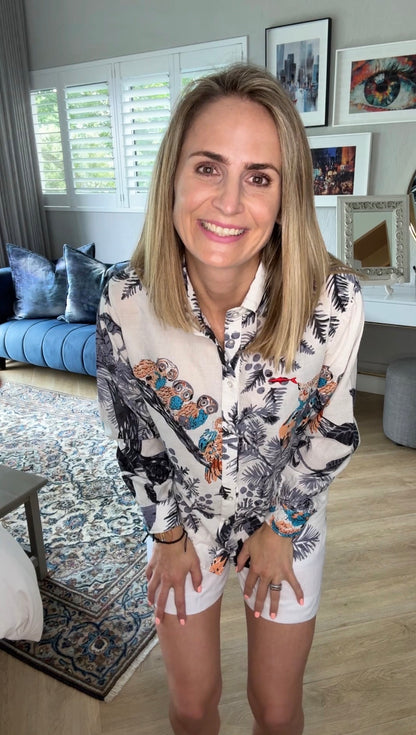 Ladies Shirt - White Owls