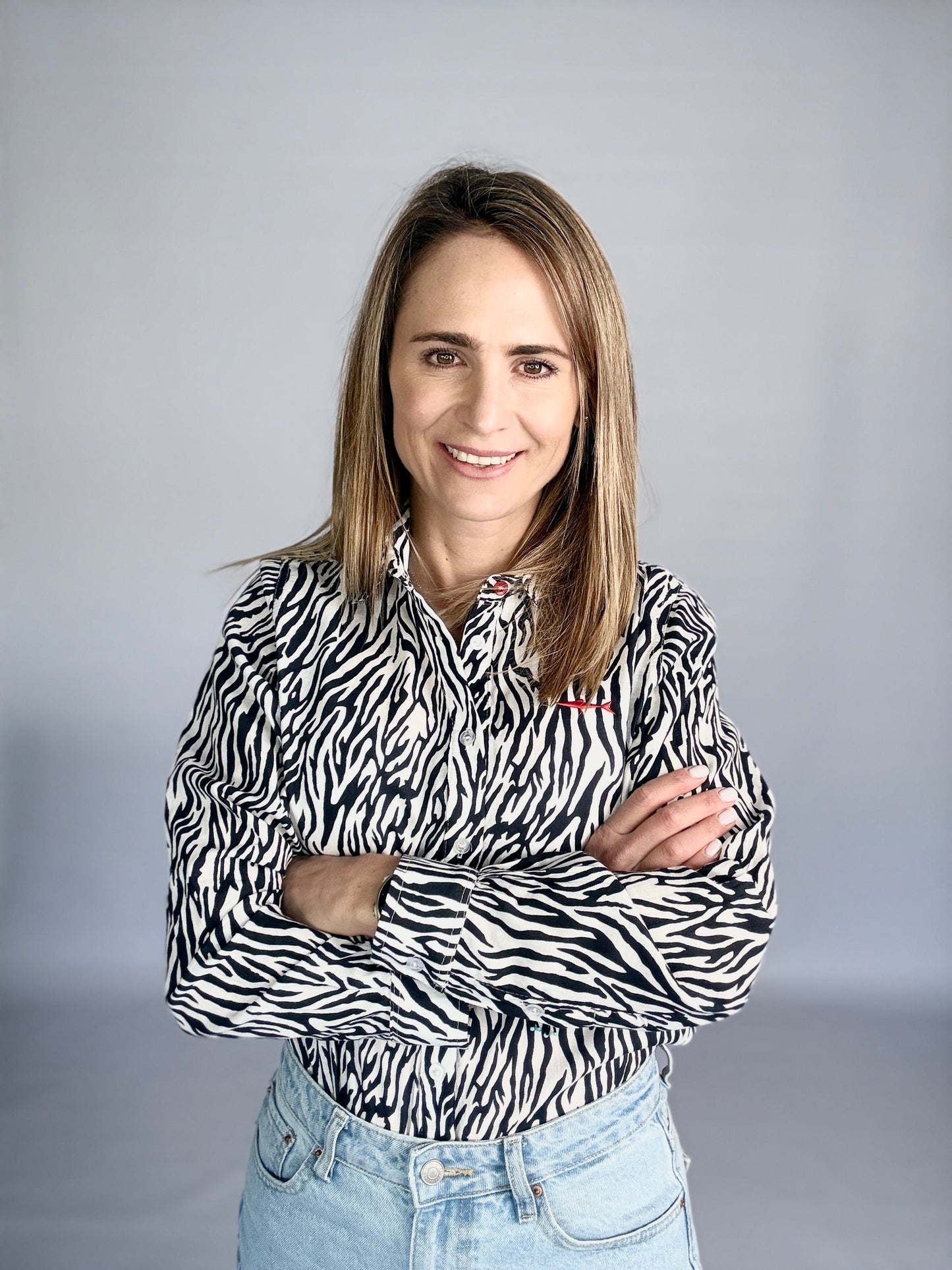 Ladies Shirt - Black and White Abstract Print