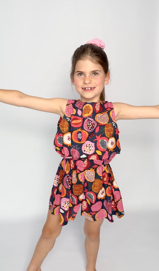 Girls Playsuit - Pomegranate