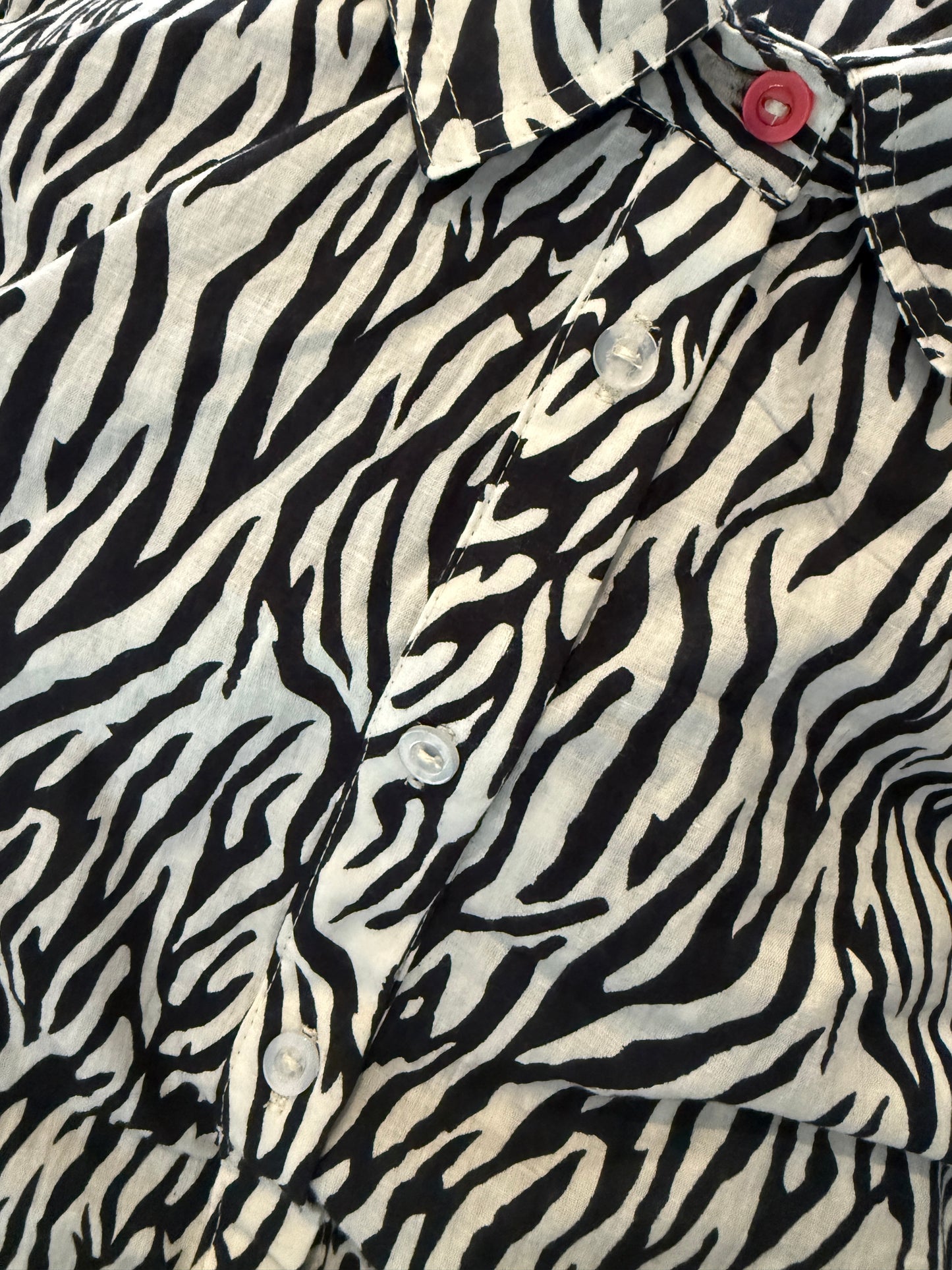 Ladies Shirt - Black and White Abstract Print