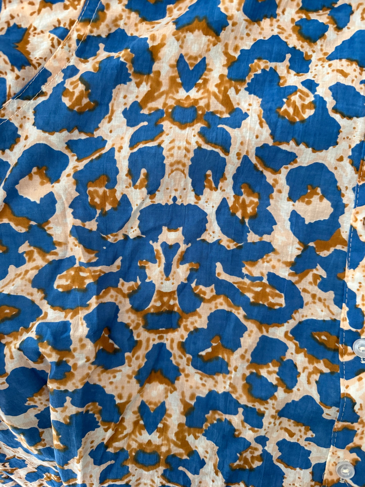 Ladies Shirt - Sky Blue Animal Print