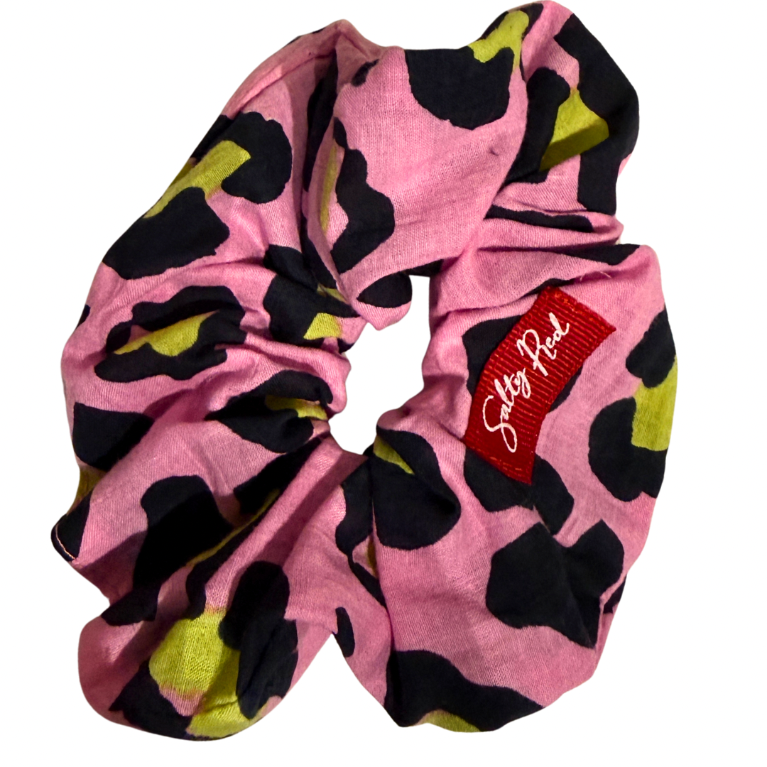 Scrunchie - Pink and Black Animal Print