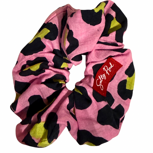 Scrunchie - Pink and Black Animal Print