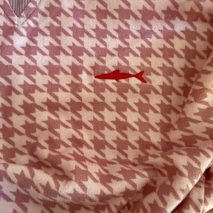 Girls Jumper Dress - Pink and White Houndstooth