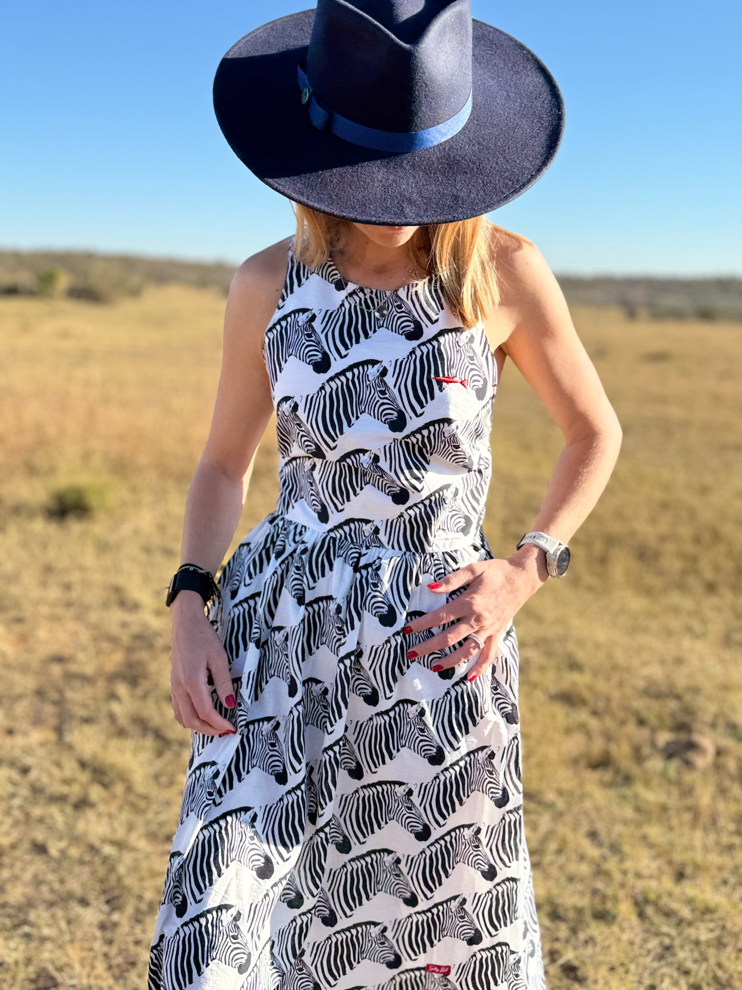 Ladies Dress - Criss Cross back l Black Zebra