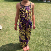 The Seahorse Jumpsuit - Yellow and Purple Wild Safari