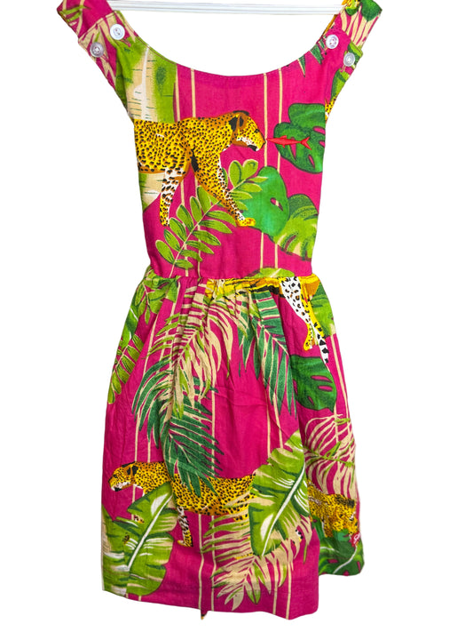 Girls Criss Cross back Dress - Dark Pink Savannah