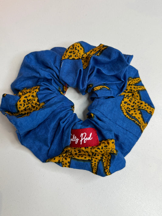 Scrunchie - Royal Blue Leopard