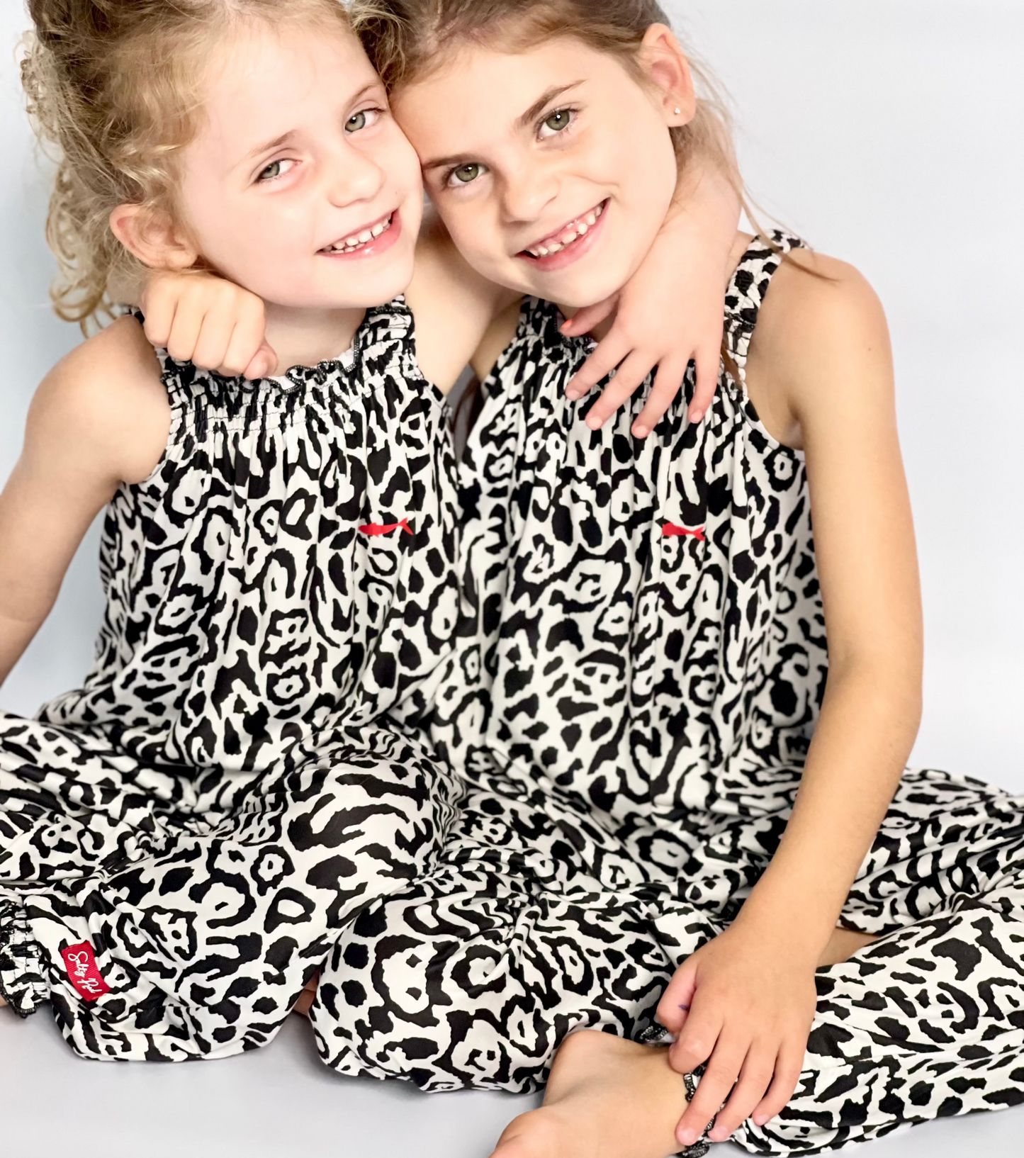 Girls Jumpsuit - Black and White Animal Print