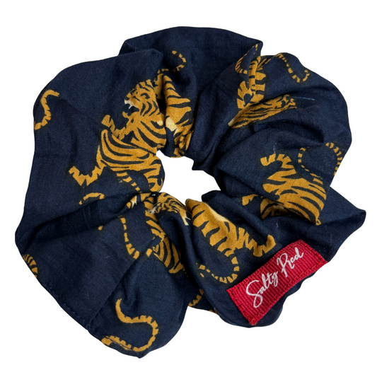 Scrunchie - Navy w Orange Tigers