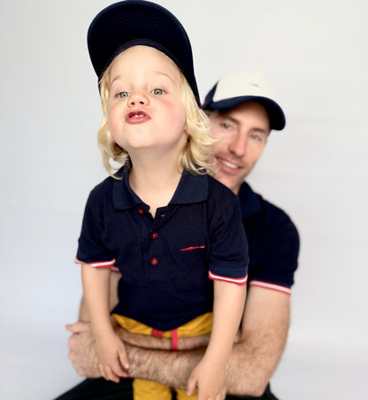 Mens Golfer - Navy - Royal Blue w Orange Leopards Insert