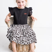 The Flounder Dress - Black and White Leopard