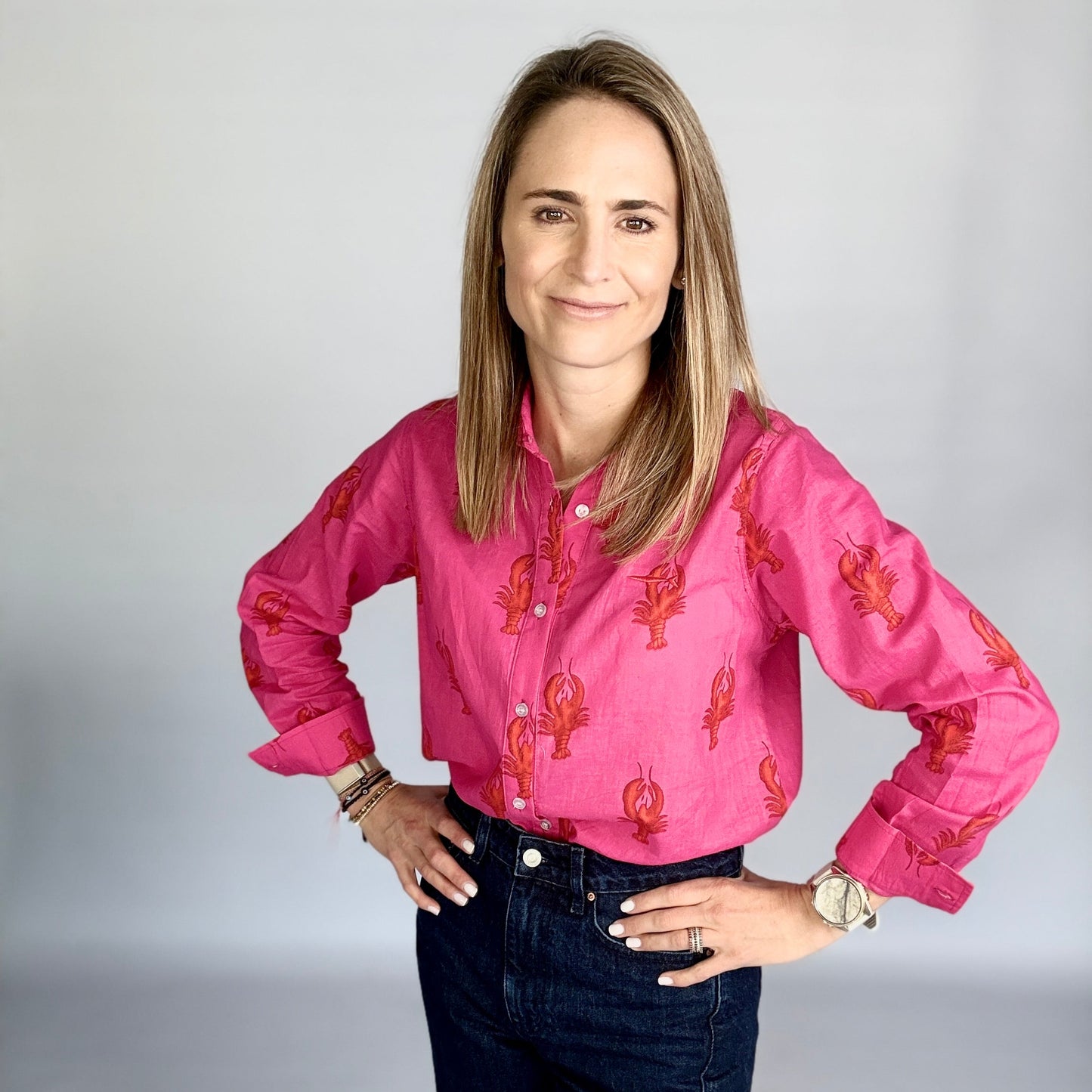 Ladies Shirt - Pink Lobster