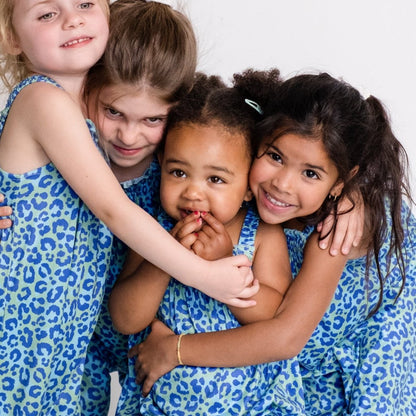 Girls Jumpsuit - Blue Turquoise Animal Print