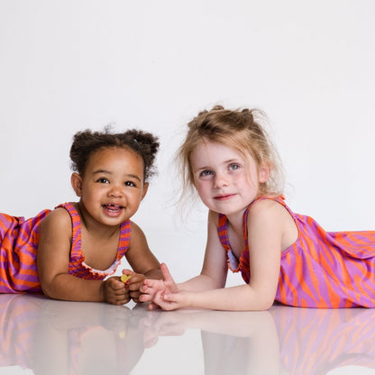 Girls Jumpsuit - Pink and Orange Zebra