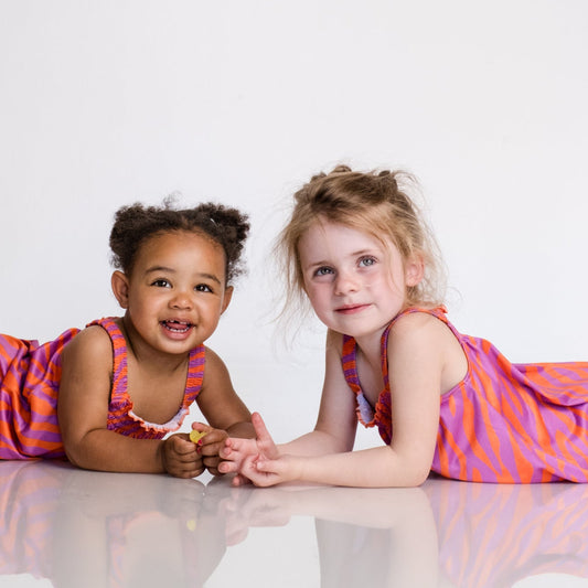 Girls Jumpsuit - Pink and Orange Zebra