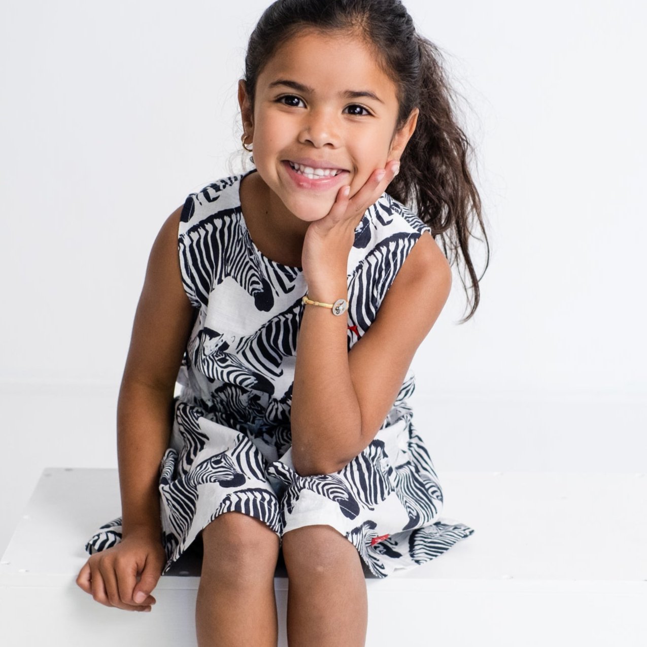 Girls Playsuit - Black Zebra