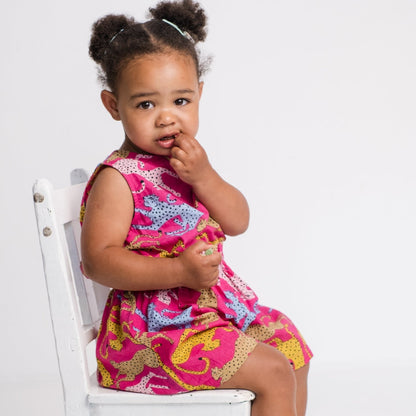 Girls Playsuit - Cheetah on Pink