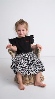 The Flounder Dress - Black and White Leopard