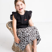 The Flounder Dress - Black and White Leopard